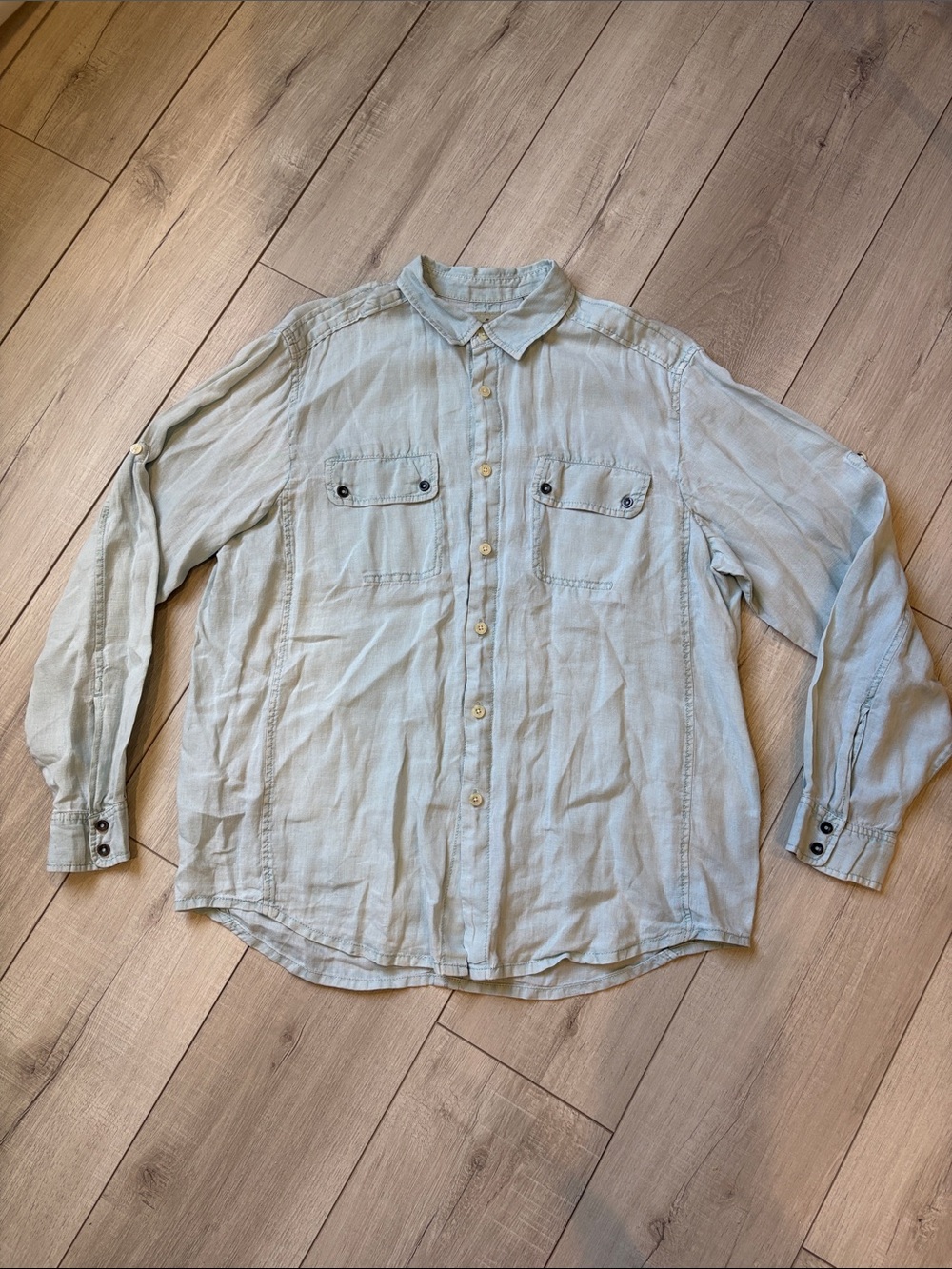 Tommy Bahama light Blue Button-Up Linen Shirt